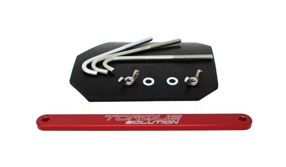 Torque Solution Small Battery Tie Down (Red): Subaru WRX / STi 2002-2007 - TS-SU-613R