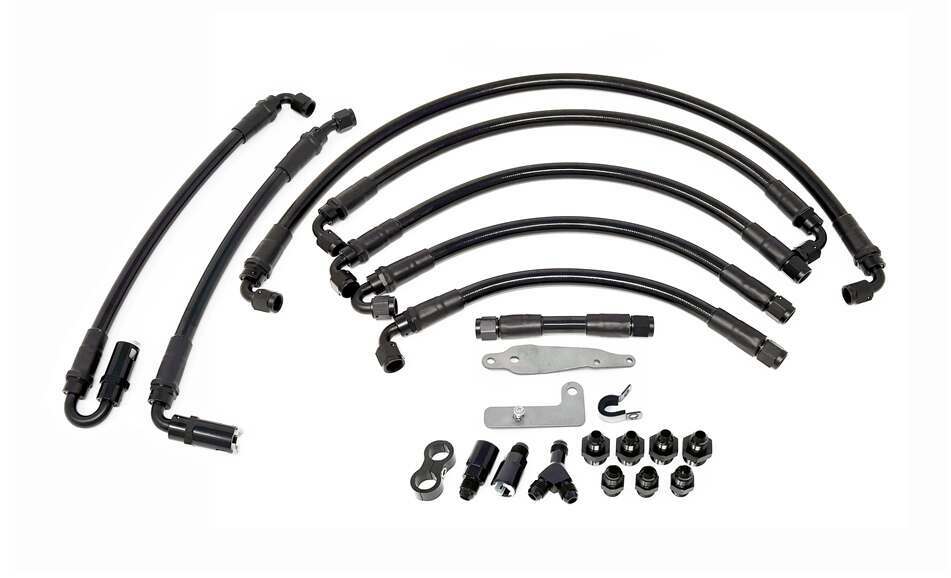 Torque Solution PTFE Fuel Line Kit w/ Flex Fuel: Subaru WRX STI 08-21 / WRX 08-14 - TS-SU-6FLK-AM-P-08-FF