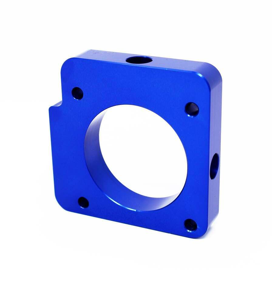 Torque Solution Throttle Body Spacer (Blue): Subaru WRX 2006-2014 / STI 2004-2021 - TS-TBS-027BU