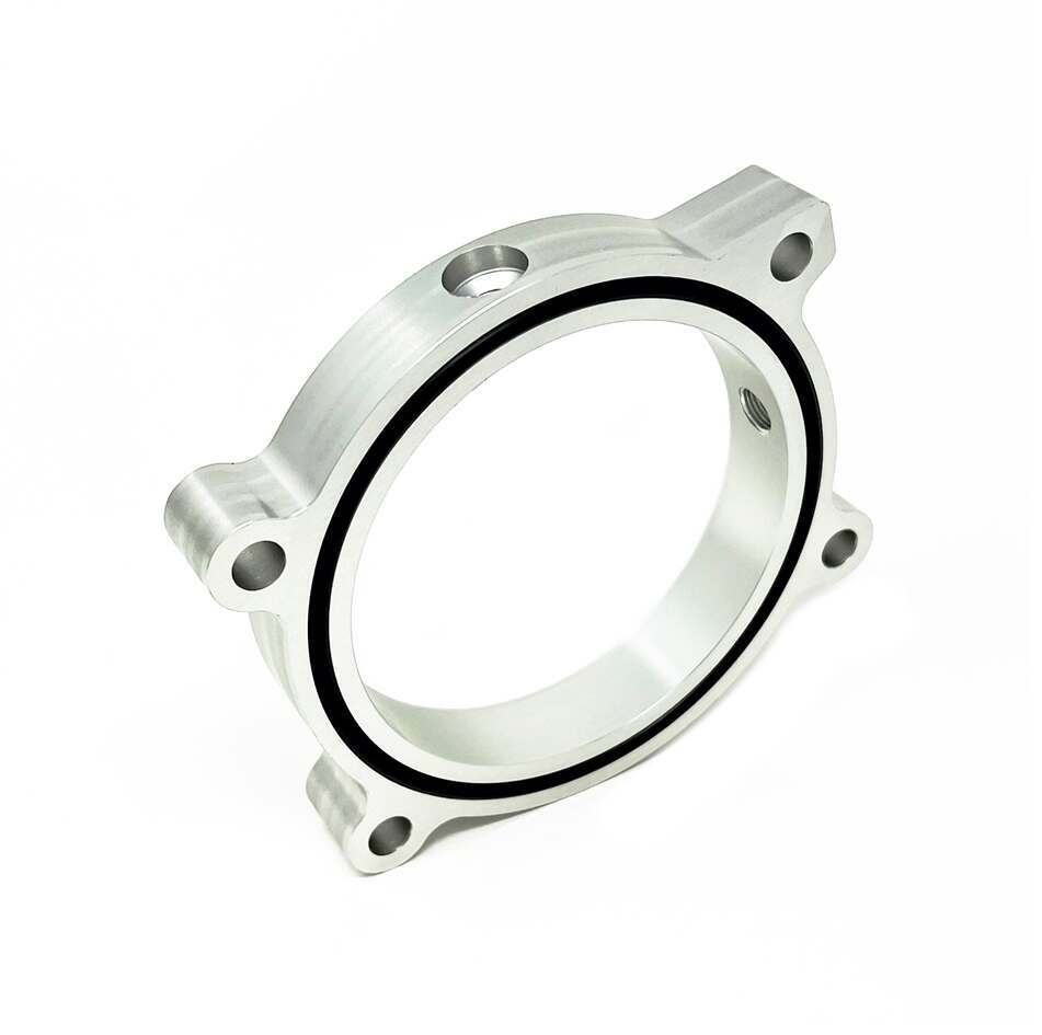 Torque Solution Throttle Body Spacer (Silver): Chevy Camaro 2010-2014 6.2L - TS-TBS-034
