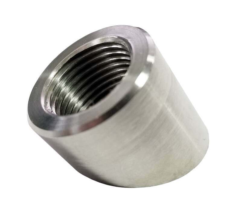 Torque Solution O2 Sensor Bung: 60 Degree Angled Stainless Steel - TS-UNI-416