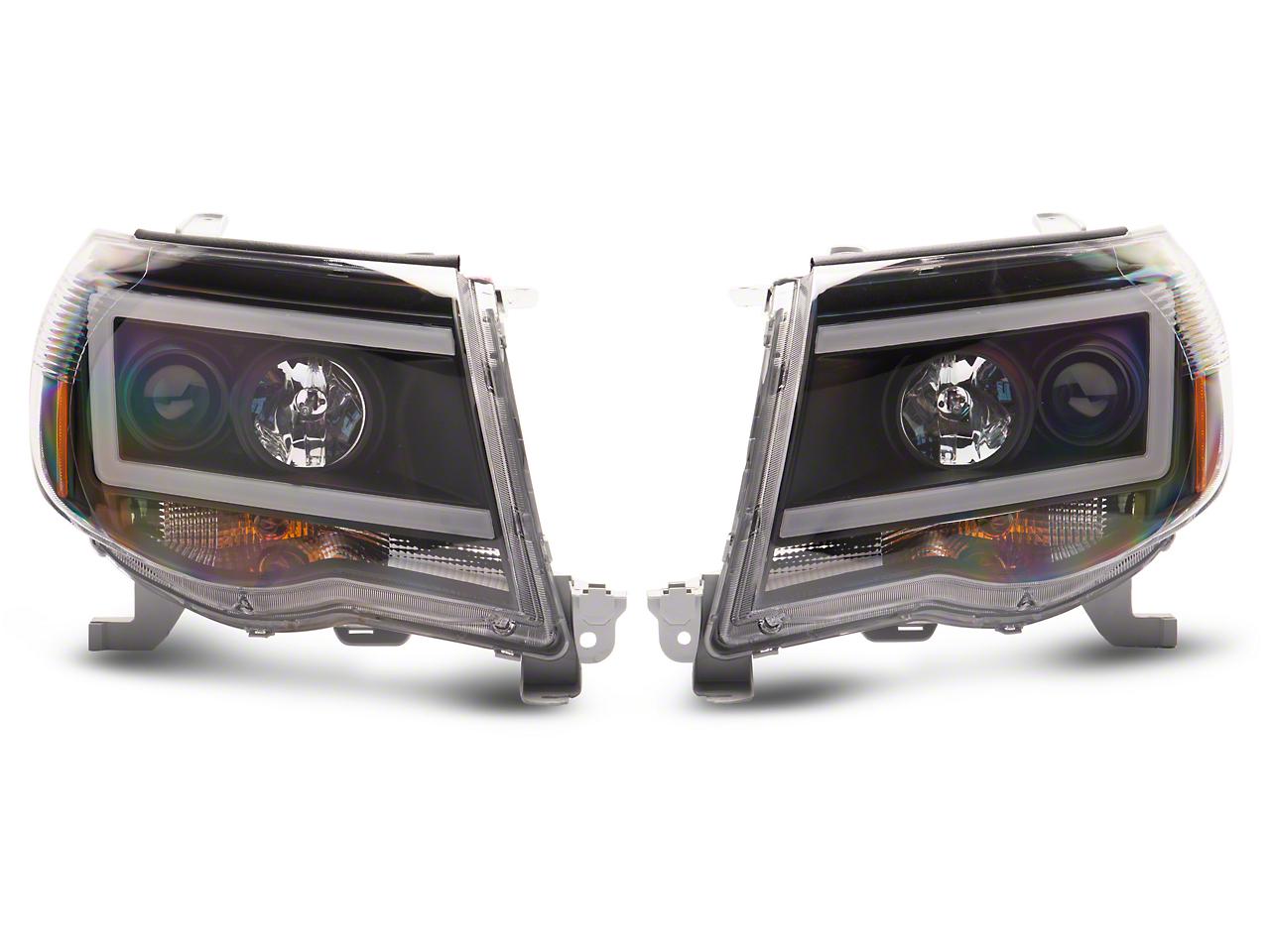 Raxiom Axial Series Led Drl Projector Headlights; Black Housing; Clear Lens (2005-2011 Tacoma) - TT11236
