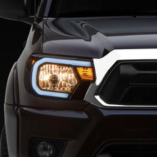 Raxiom Axial Series Headlights With Led Bar; Black Housing; Clear Lens (2012-2015 Tacoma) - TT21847