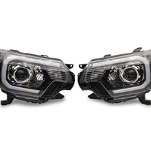 Raxiom Axial Series Projector Headlights With Led Bar; Black Housing; Clear Lens (2012-2015 Tacoma) - TT21849