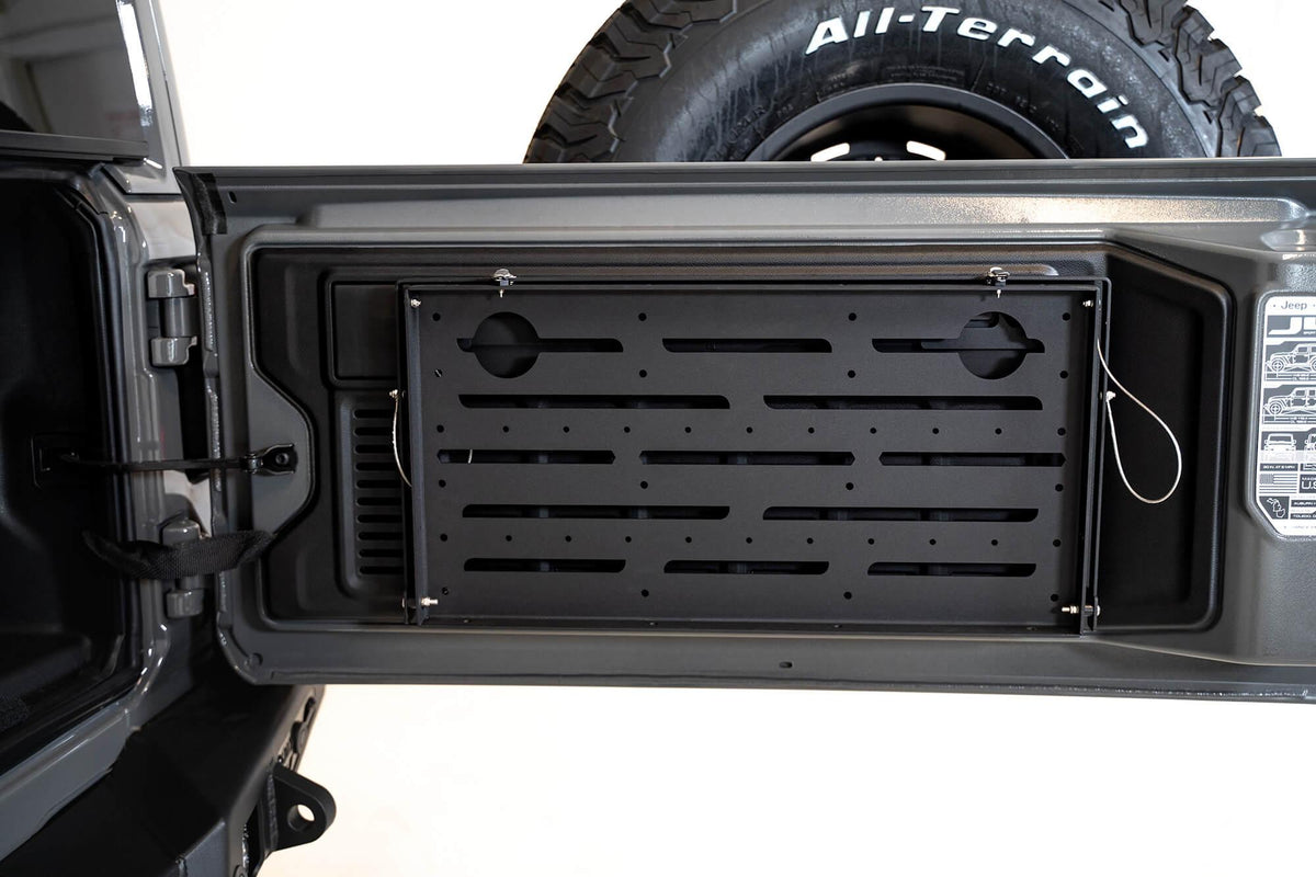 DV8 Offroad Trail Table; Rear Door (2018-2021 Wrangler) - TTJL-01
