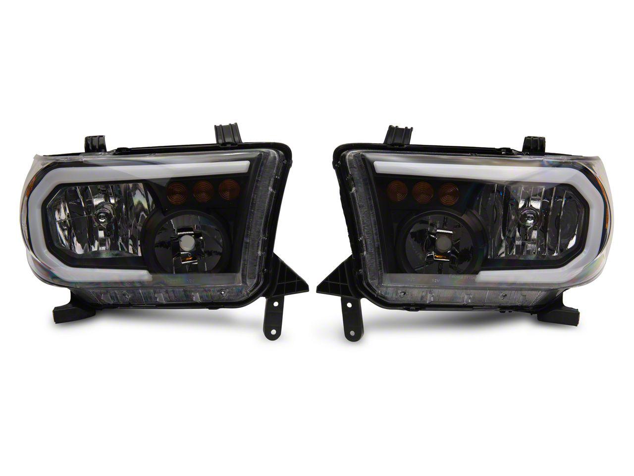 Raxiom Axial Series Headlights With Led Bar; Black Housing; Clear Lens (2007-2013 Tundra) - TU16004