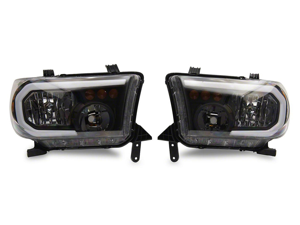 Raxiom Axial Series Headlights With Sequential Led Bar; Black Housing; Clear Lens (2007-2013 Tundra) - TU16005