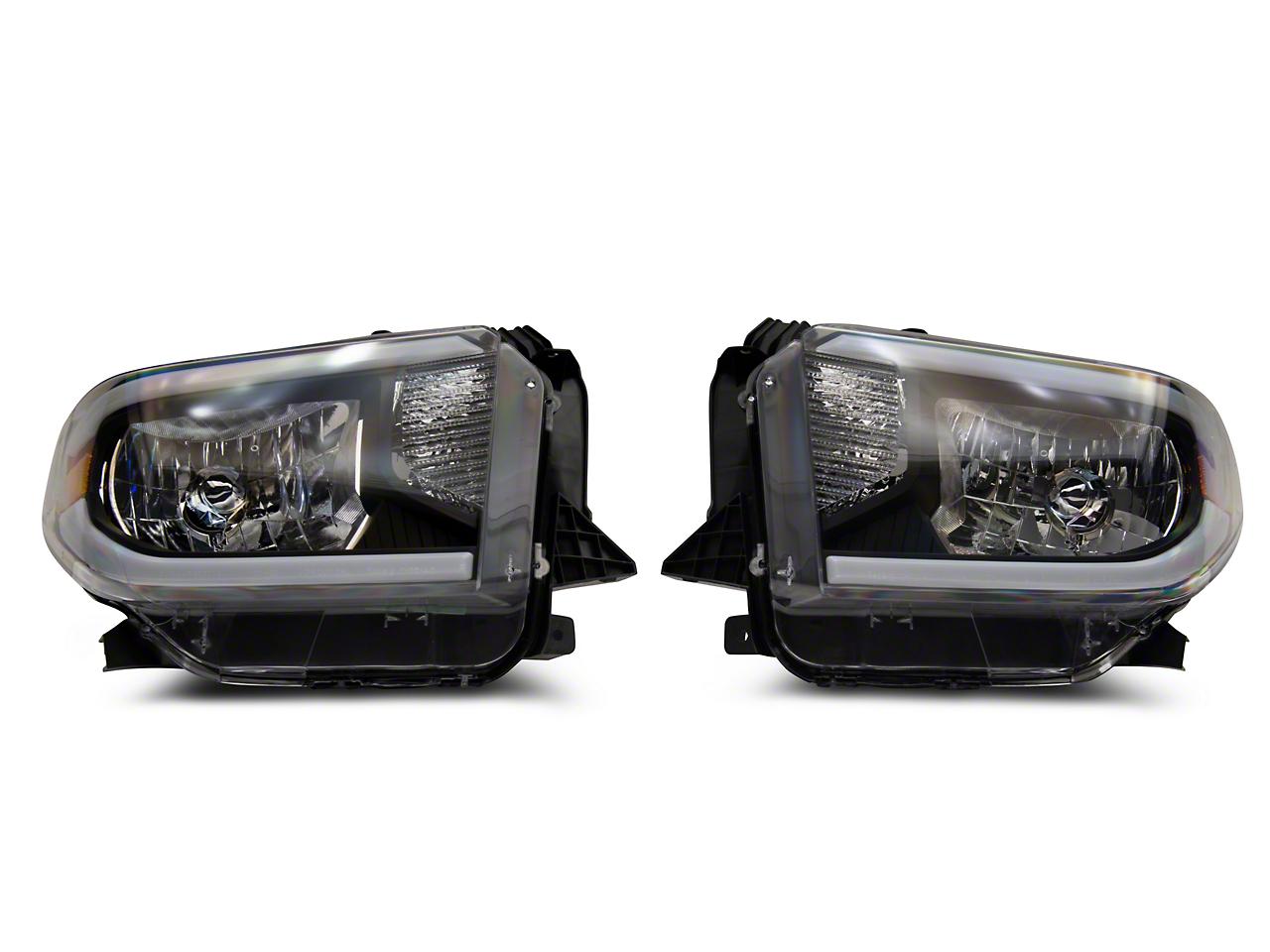 Raxiom Axial Series Headlights With Led Bar; Black Housing; Clear Lens (2014-2021 Tundra) - TU16008