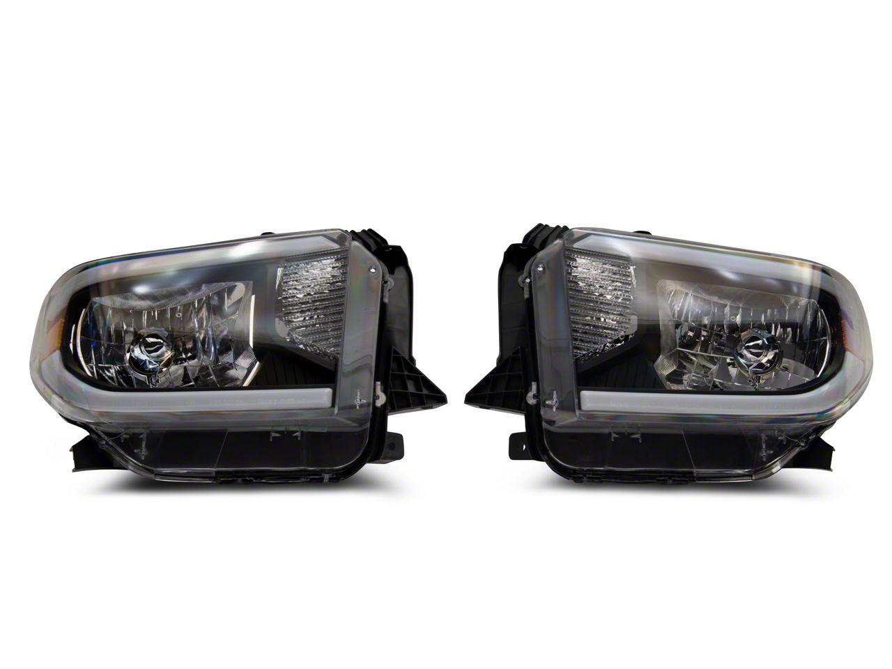 Raxiom Axial Series Headlights With Led Bar; Black Housing; Clear Lens (2014-2021 Tundra) - TU16008