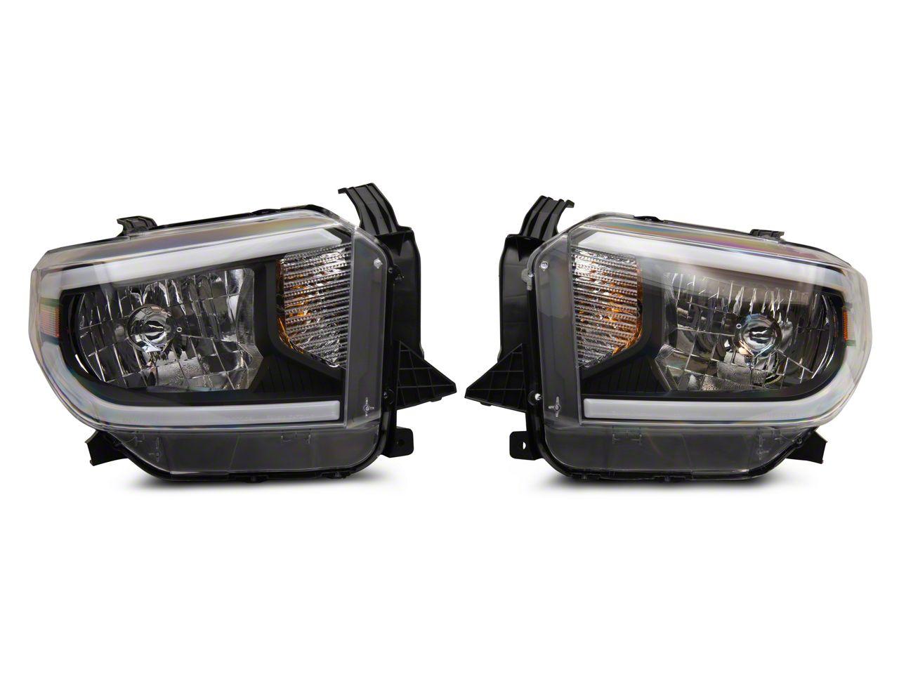 Raxiom Axial Series Headlights With Sequential Led Bar; Black Housing; Clear Lens (2014-2021 Tundra) - TU16009