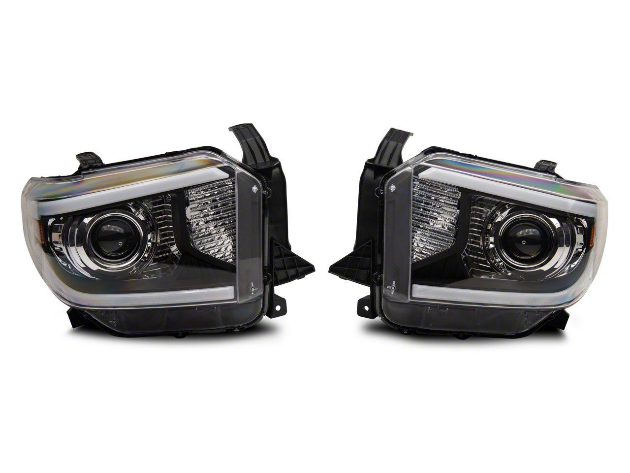 Raxiom Axial Series Projector Headlights With Led Bar; Black Housing; Clear Lens (2014-2021 Tundra) - TU16010