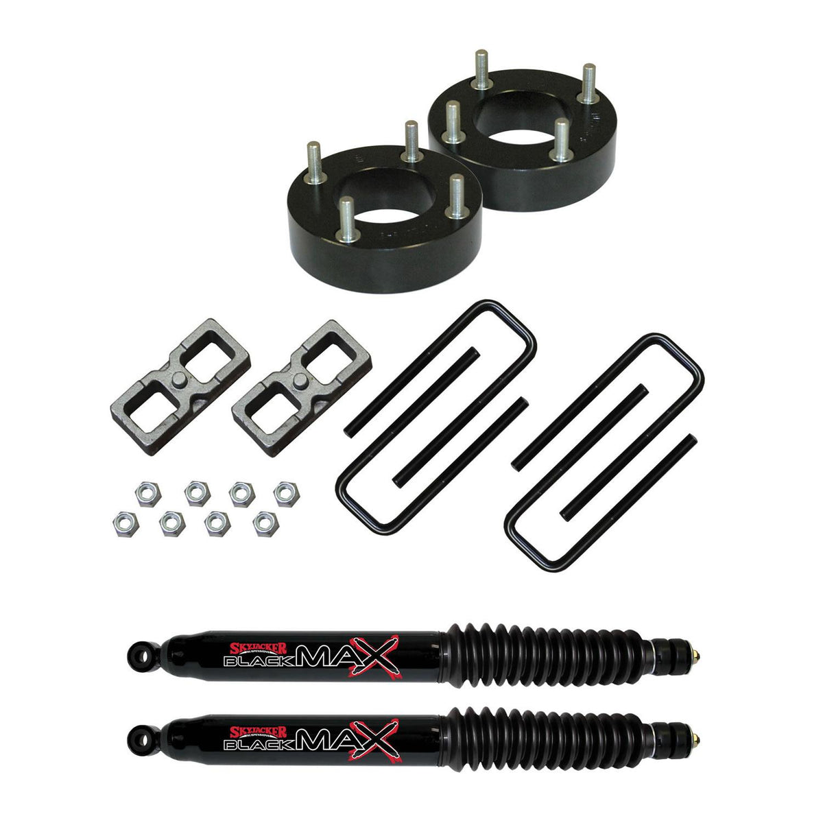Skyjacker Suspension Lift Kit 07-17 Tundra w/Shock Black MAX Shocks 2 Inch Front Lift Incl. Metal Spacers Rear Blocks U Bolts - TU720MSP-B