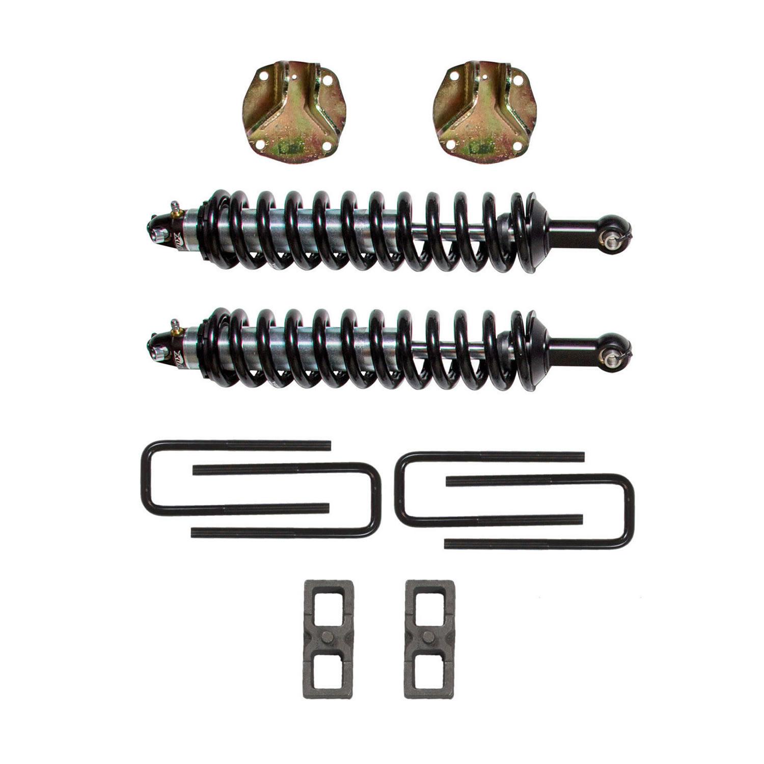 Skyjacker Tundra Platinum Coil-Over Lift Kit 2-3 Inch Lift 07-19 Tundra Includes Front Coil Overs w/Mounting Brackets Rear Blocks Rear U-Bolts Coil Over Conversion - TU730K