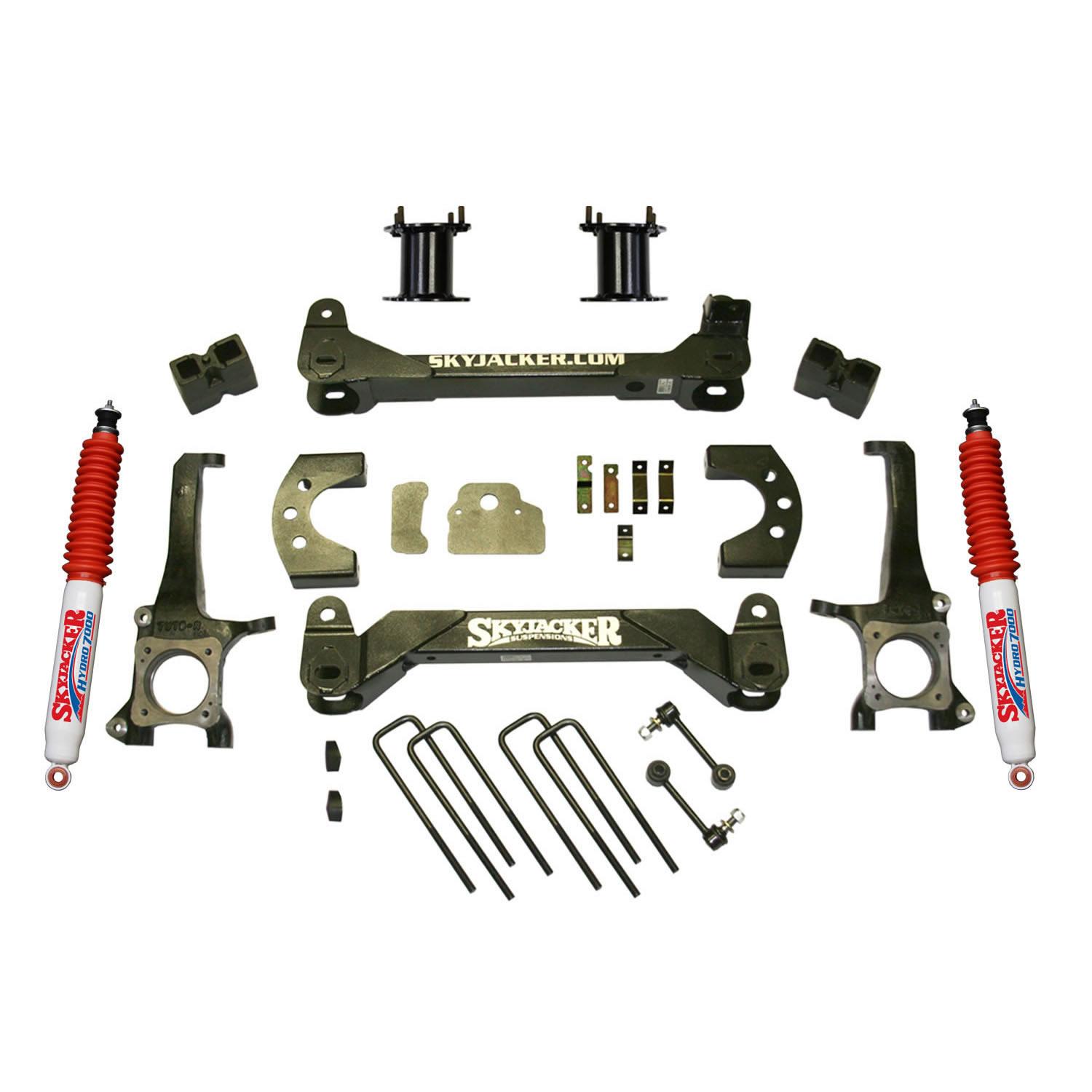 Skyjacker Suspension Lift Kit w/ Hydro 700 Shock 4.5 Inch Lift 07-19 Toyota Tundra Incl. Front Strut Spacer Block U Bolts Brake Line Brackets - TU745BKH