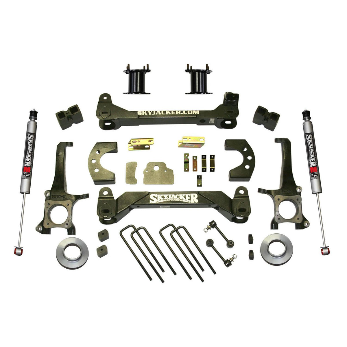 Skyjacker Suspension Lift Kit w/Shock 6 Inch Lift 07-19 Toyota Tundra Incl. Front Strut Spacers Rear Block Kit And Monotube 9500 Shocks - TU760BKM
