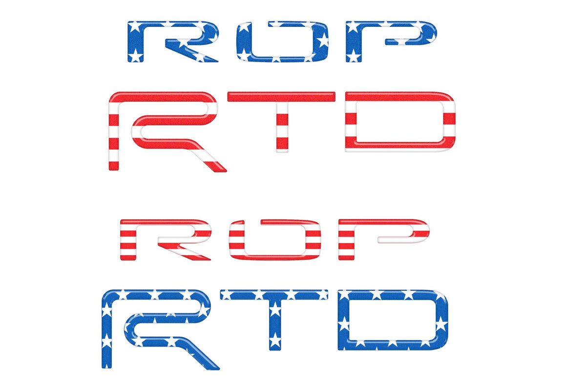 TUFSKINZ TRD PRO Bed Side(PAIR) Letter Inserts (2015-2021 Tundra) - TUN002-GTO-RWB-G