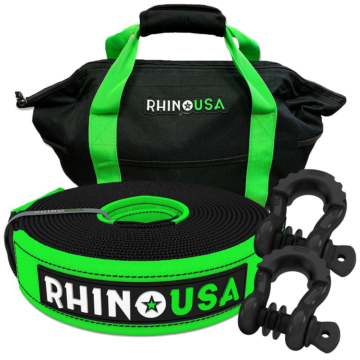 Rhino USA Rhino Usa 20' Tow Strap/Shackles Combo - RNO-SHACKSTRAP20