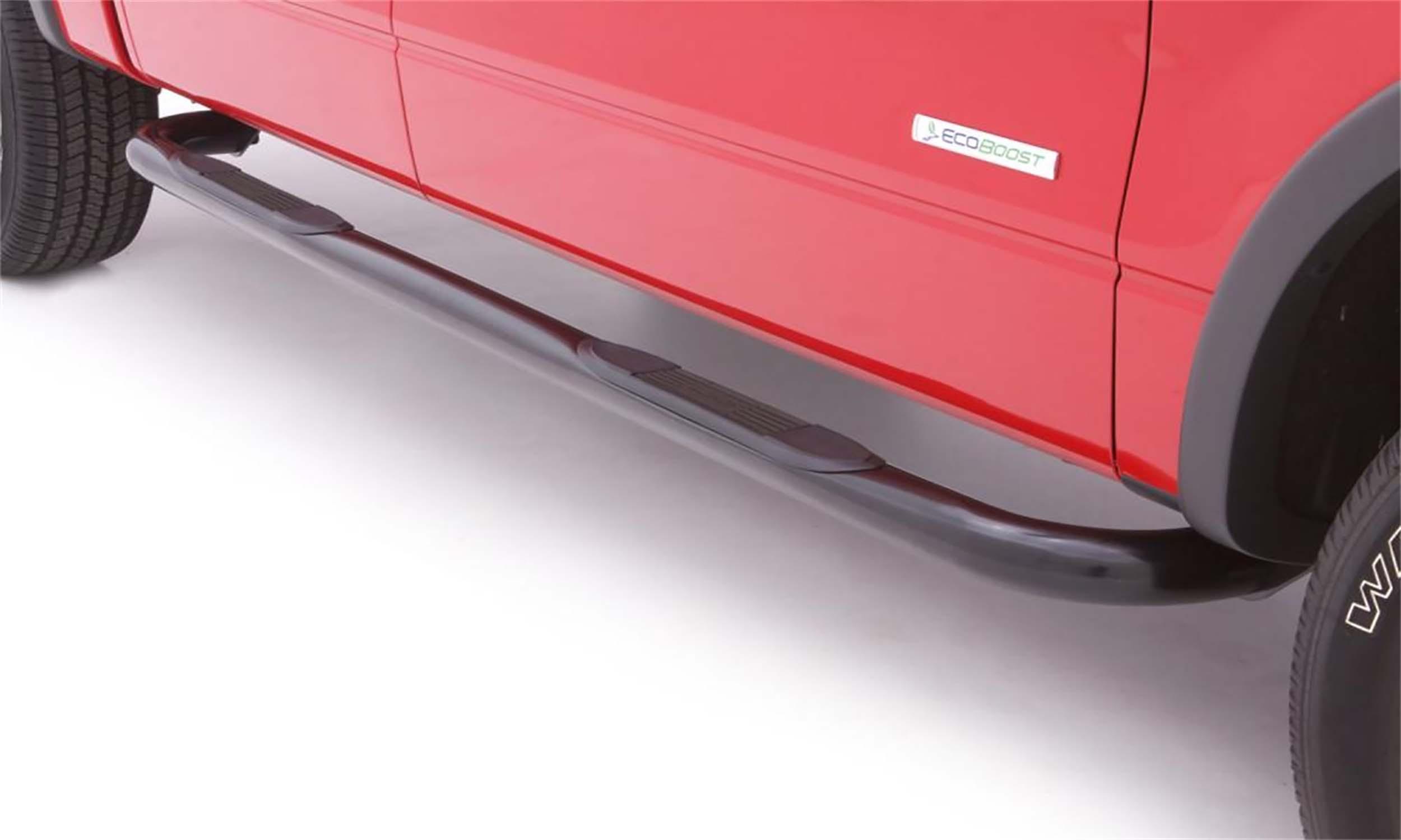 Lund 3 Inch Round Bent Nerf Bars - Black (2015-2025 F-150) - 23060909