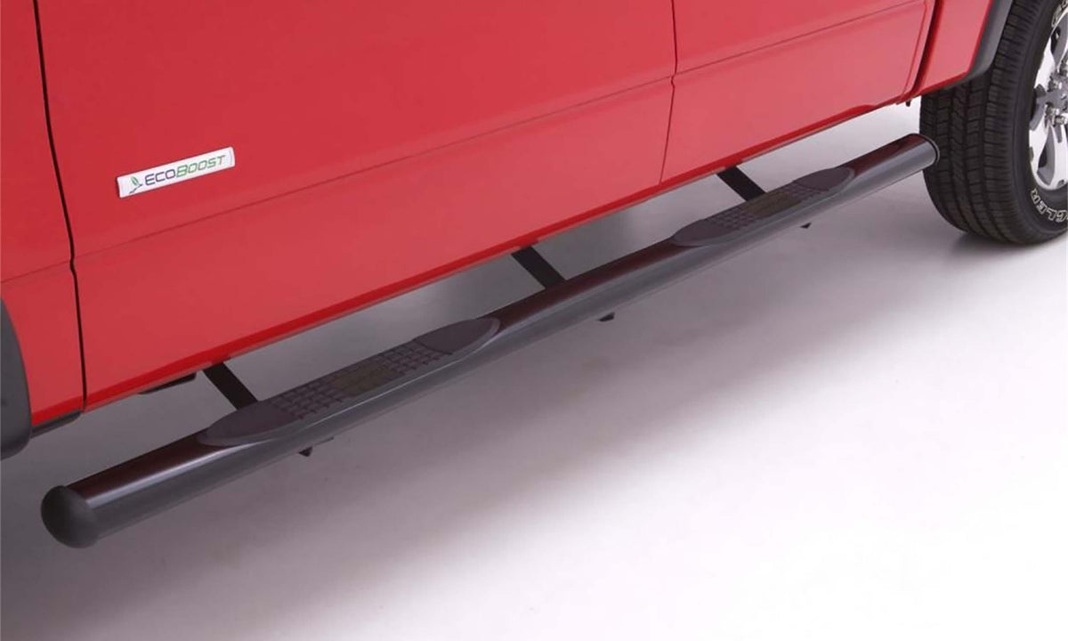 Lund 4 In Oval Straight Nerf Bars; Steel; Black - 23674838