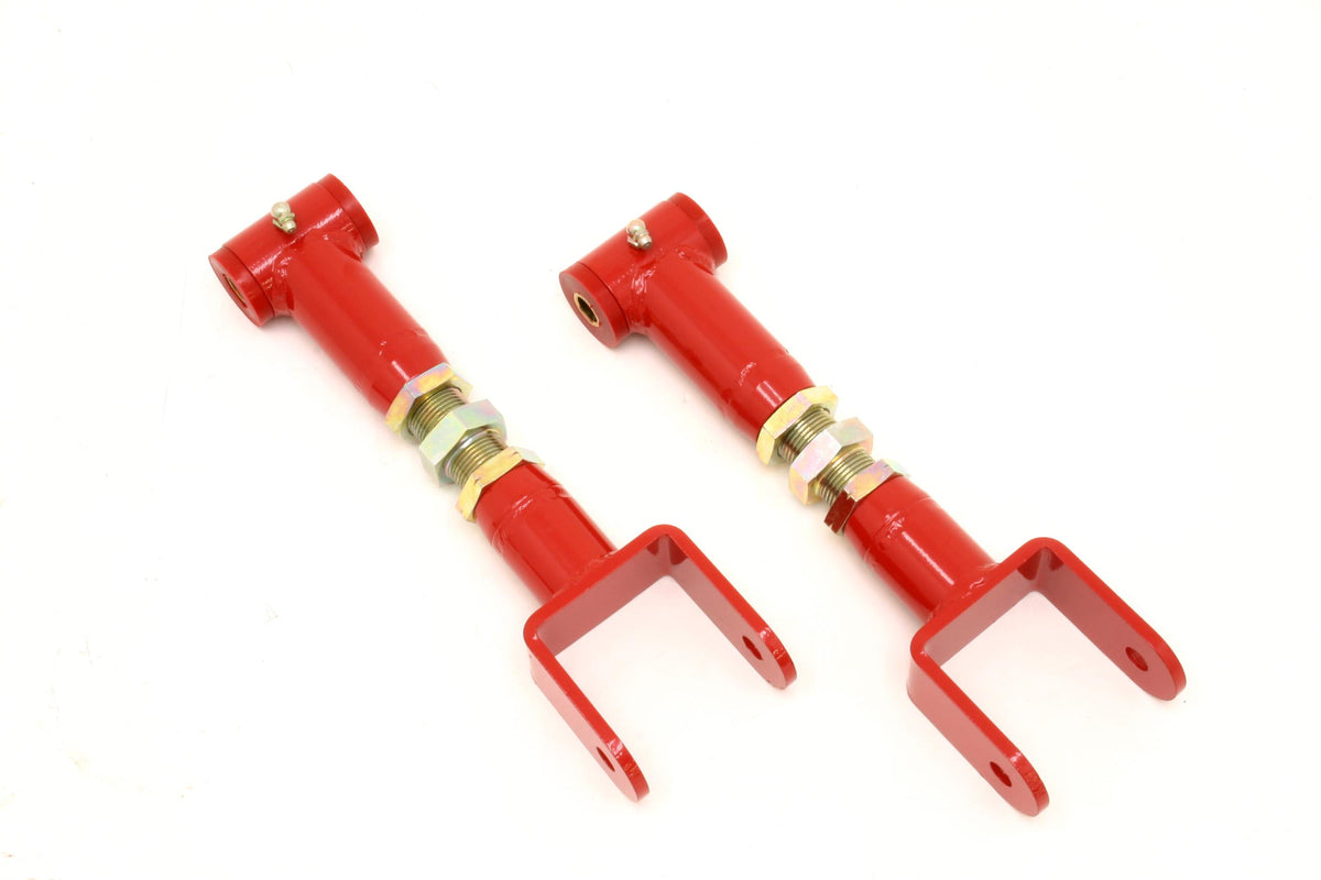 BMR UTCA002-1R 1991-1996 B-Body Upper Control Arms, DOM, On-car Adjustable, Polyurethane Bushings, Standard Length (Red)