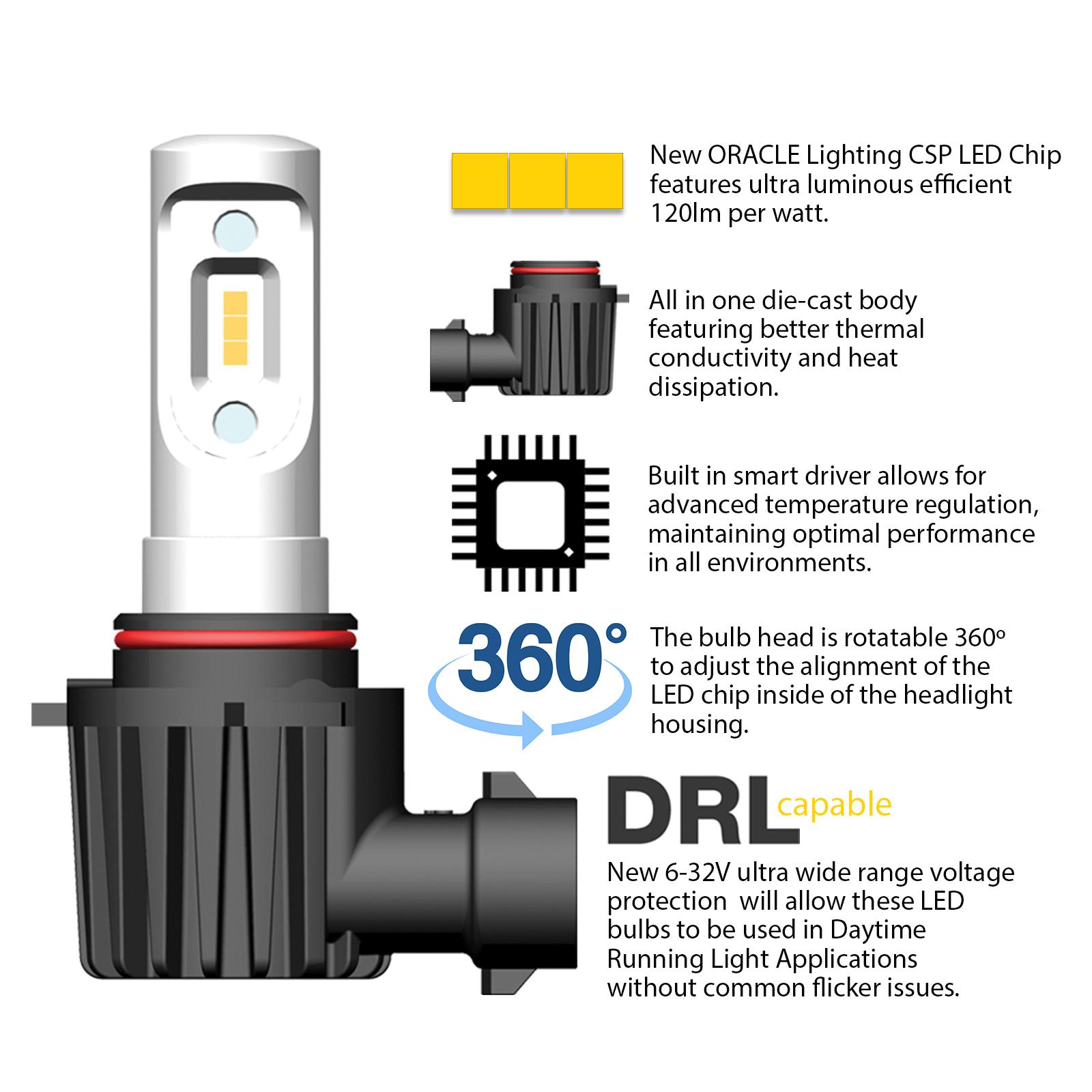 Oracle Lighting 9006 Vseries Led Headlight Bulb Conversion Kit, 6000K - V5240-001