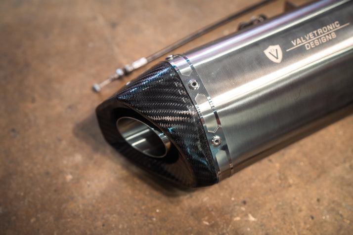 Valvetronic Designs Universal Bike Valved Straight Muffler Kit 1.75 Inch - VTD.BIKE.SB.UVM.STR.44MM
