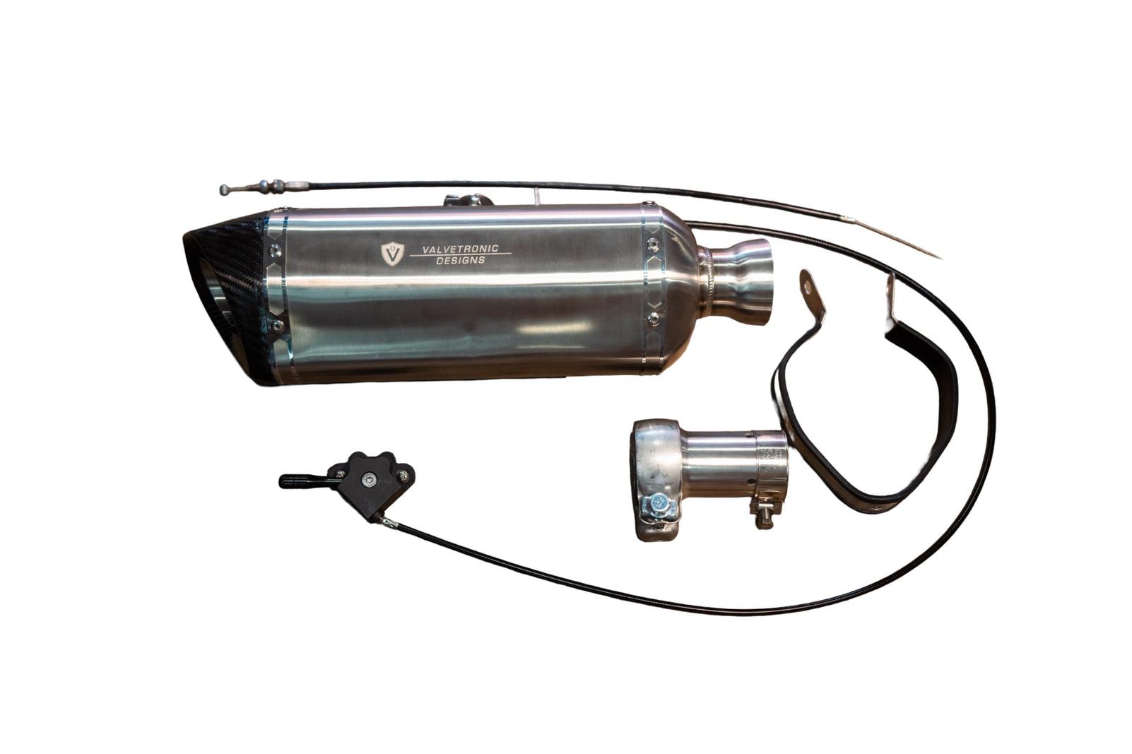 Valvetronic Designs Universal Bike Valved Straight Muffler Kit 2.0 Inch - VTD.BIKE.SB.UVM.STR.50MM