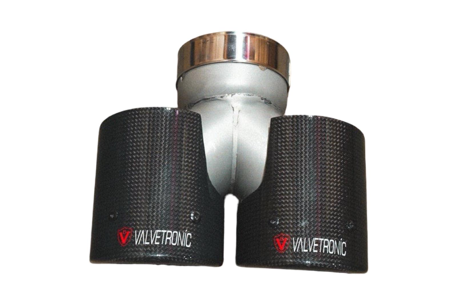 Valvetronic Designs Carbon Fiber Single to Dual Tips 3.0" - VTD.TIP.SD.76MM