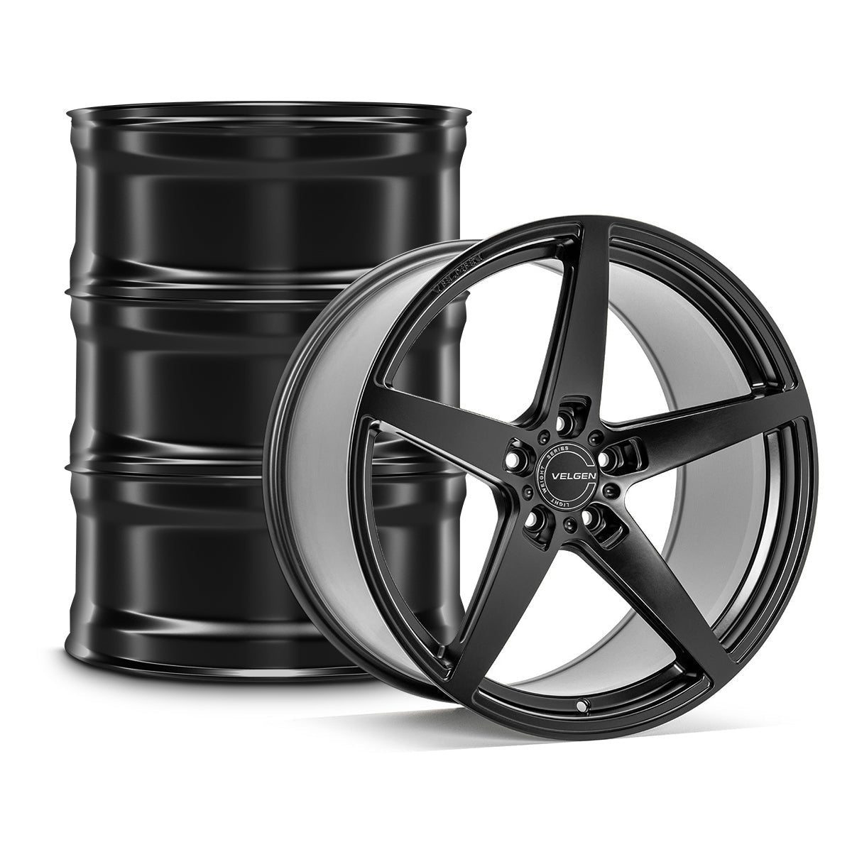 2015-2024 Ford Mustang Velgen Classic5 V2 Wheel Set (Set of 4) - Satin Black - 20x10/20x11