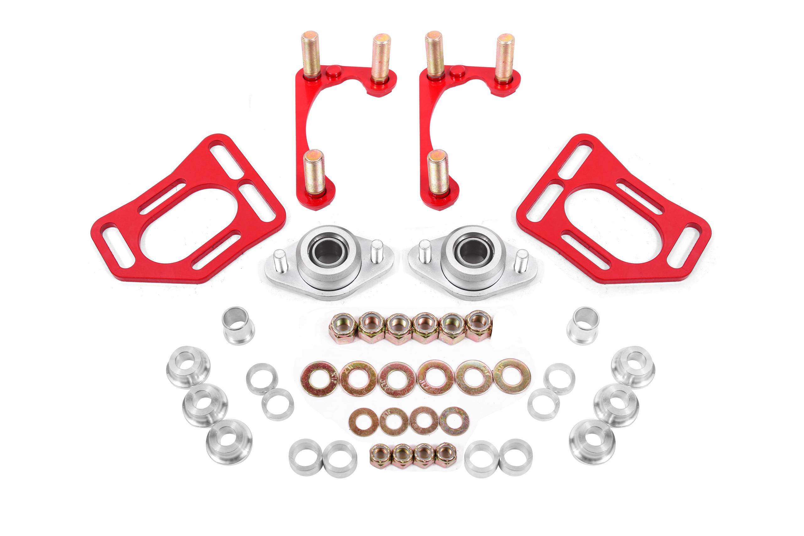 BMR Caster Camber Plates - Red (1990-1993 Mustang) - WAK731R