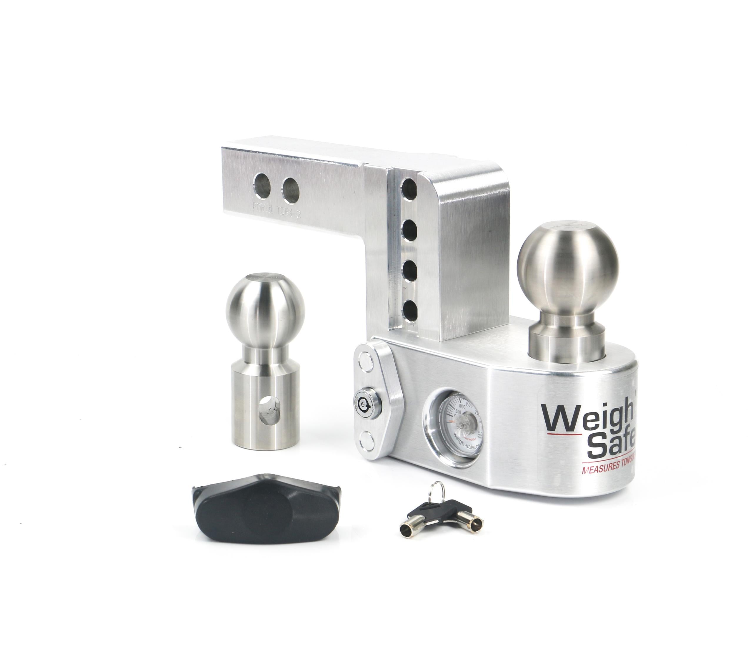 Weigh Safe Adjustable Drop Hitch - 4" Drop For 2" Shank - WS4-2