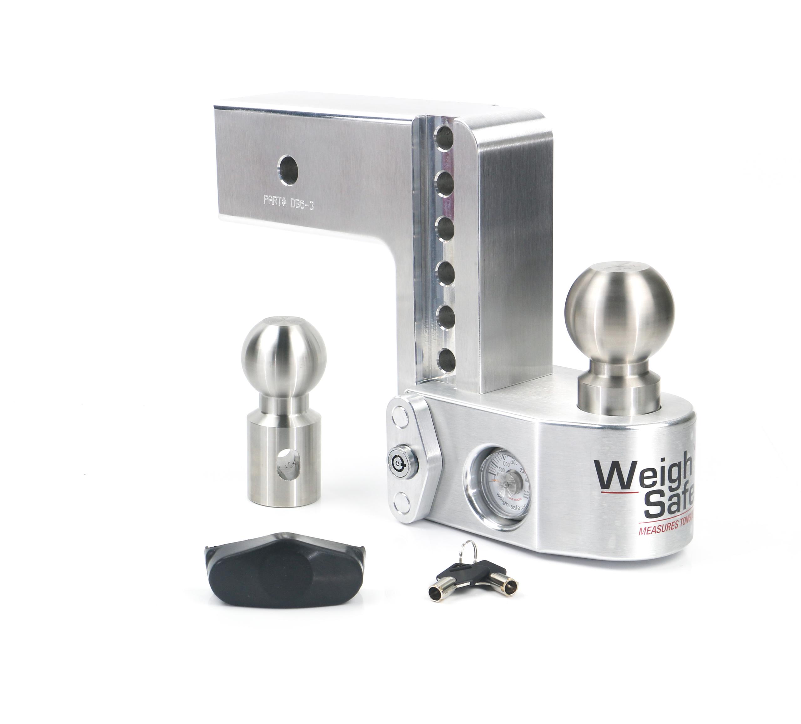 Weigh Safe Adjustable Drop Hitch - 6" Drop For 3" Shank - WS6-3