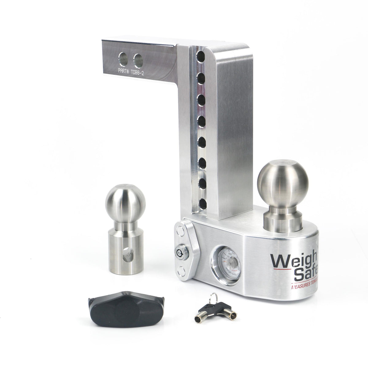 Weigh Safe Adjustable Drop Hitch - 8" Drop For 2" Shank - WS8-2