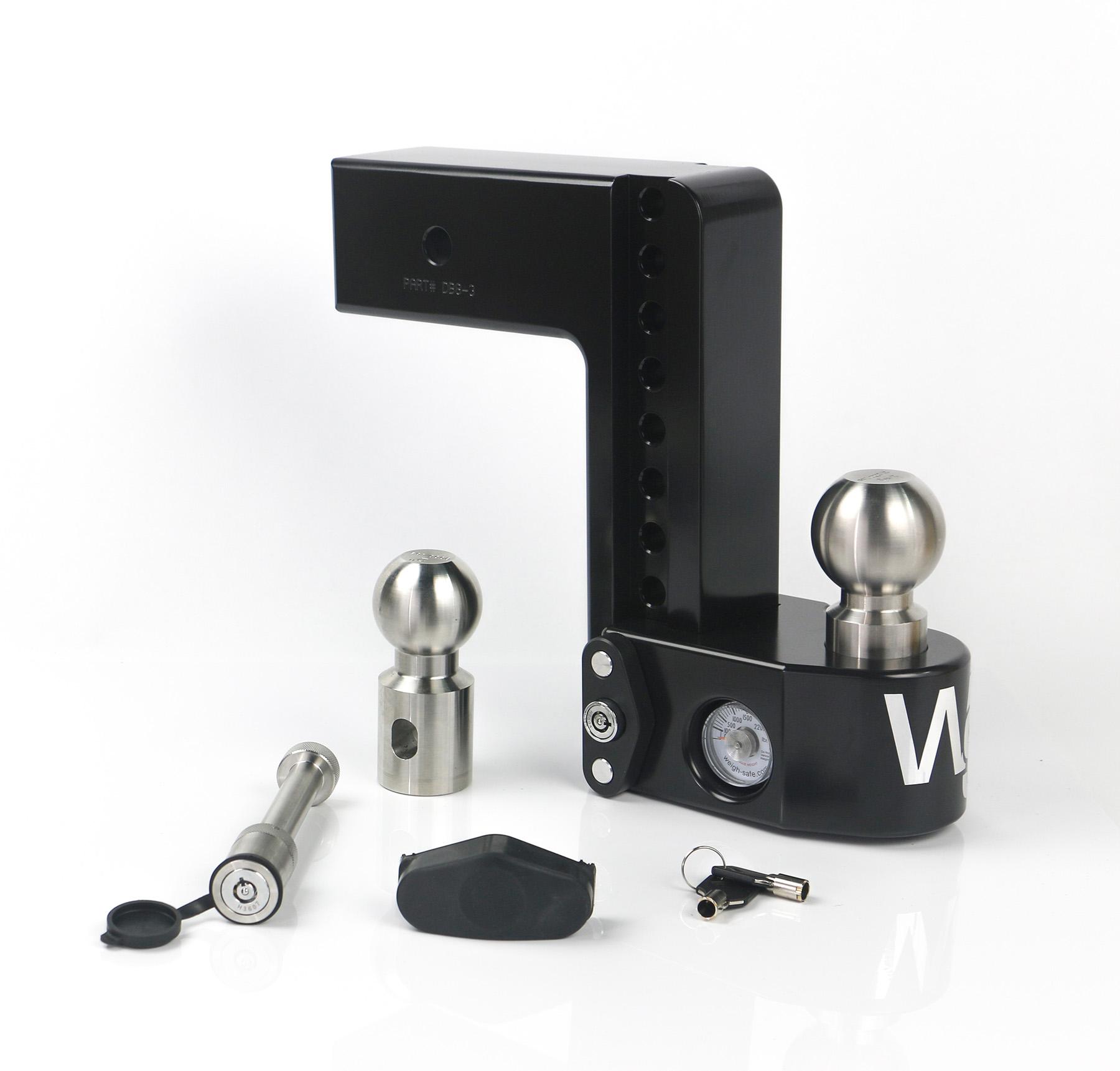 Weigh Safe Black Weigh Safe Drop Hitch - 8" Drop For 3" Shank W/Hitch Pin Lock - WS8-3-KA-CER-BLA