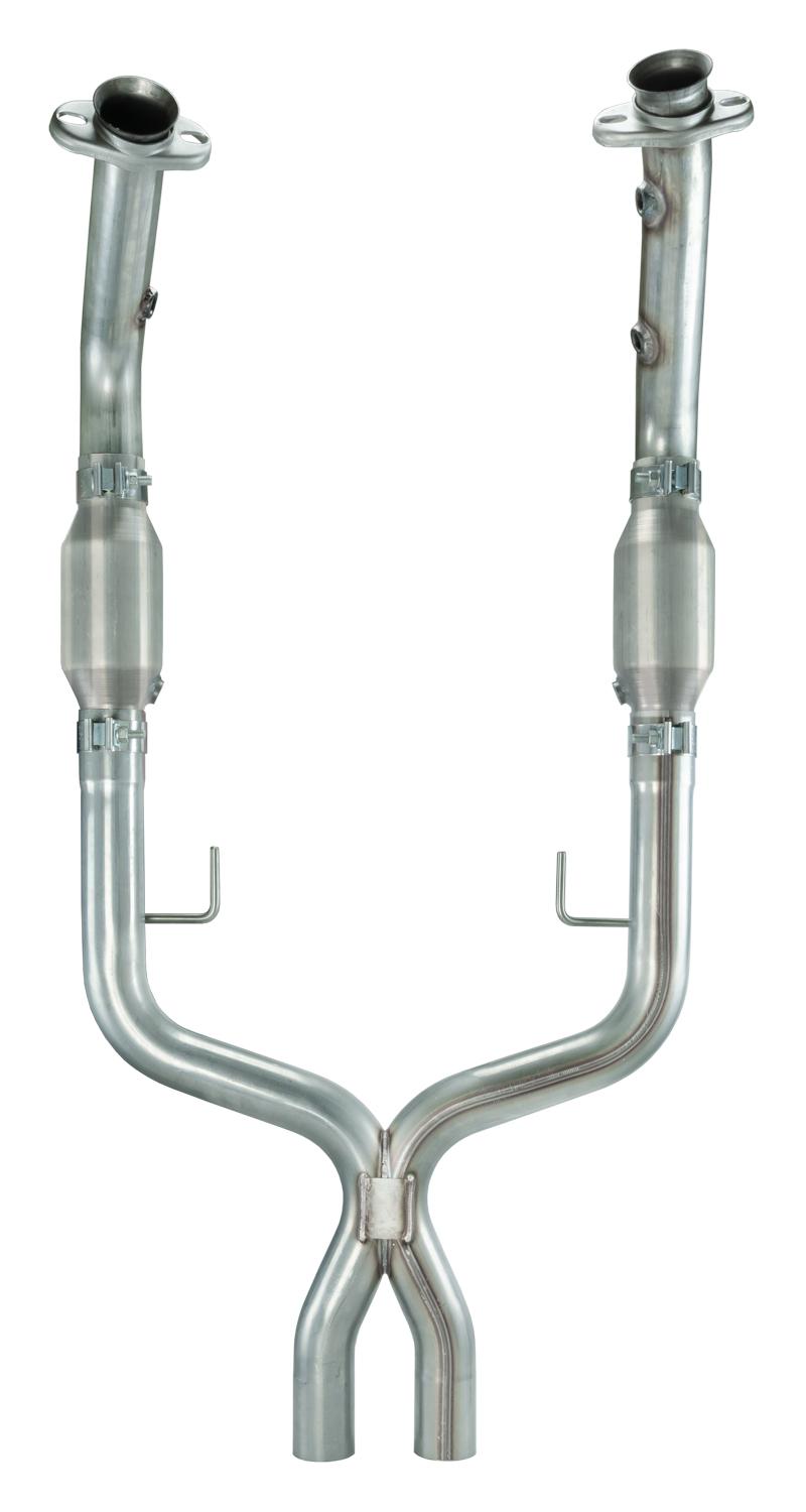 Pypes 2005-2010 Mustang X-Pipe Exhaust Kit High Flow Metallic Catalytic Converters 409 Stainless Steel - XFM26M