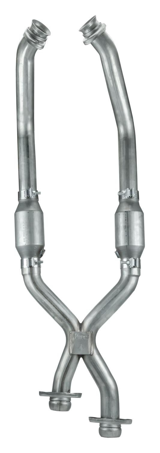 Pypes 1979-1995 Mustang X-Pipe Exhaust Kit High Flow Catalytic Converters EPA Compliant 409 Stainless Steel - XFM30E