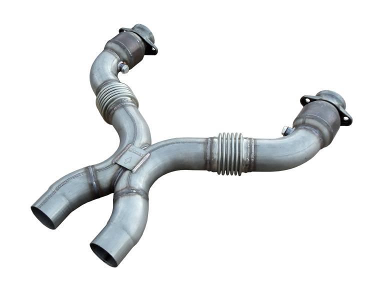 Pypes Exhaust X-Pipe Kit 3 in Catted Hardware Not Incl Natural 409 Stainless Steel For HDR76S Headers Pypes Exhaust - XFM76