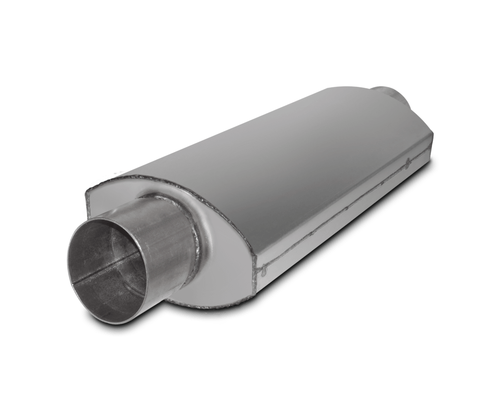Dynatech Muffler  Split Flow  Oval  4.00 Inch  14 Inches Long    Aluminized Steel    Dynatech - 776-14402