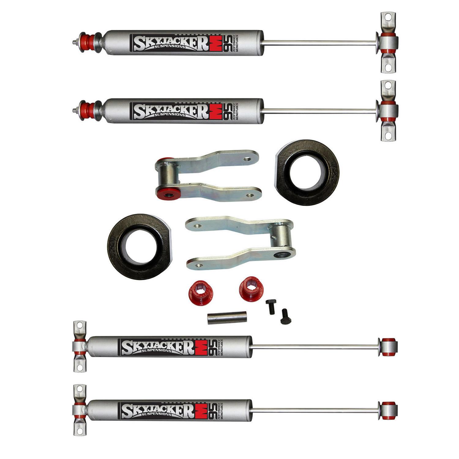 Skyjacker Jeep Suspension Lift Kit 84-01 Cherokee 86-92 Comanche w/Shock M95 Performance Shocks 2 Inch Front Lift Incl. Rear Shackle - XJ20-M