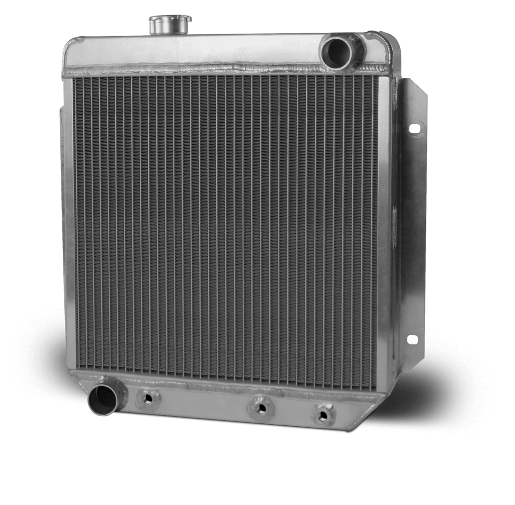AFCO Aluminum Satin Radiator 1964 1/2-66 Mustang Passenger Outlet AFCO - 81276-S-NA-N
