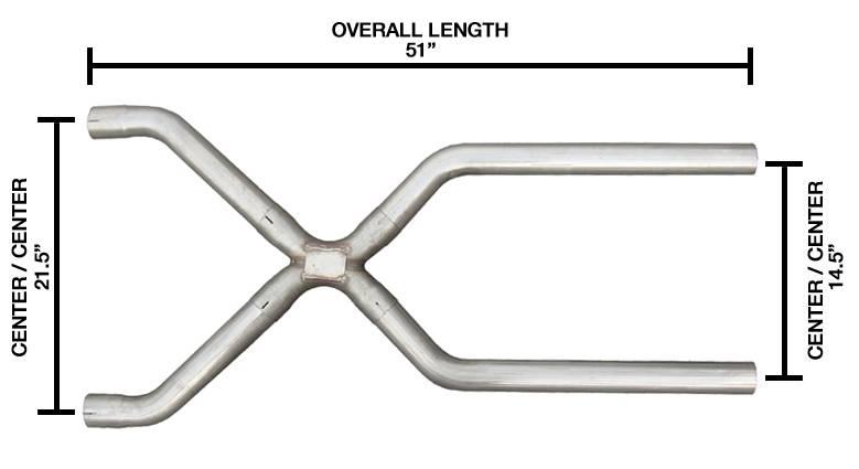 Pypes Exhaust X-Pipe Kit Intermediate Pipe 3 in Crossover Hardware Incl Natural 409 Stainless Steel Pypes Exhaust - XVA13