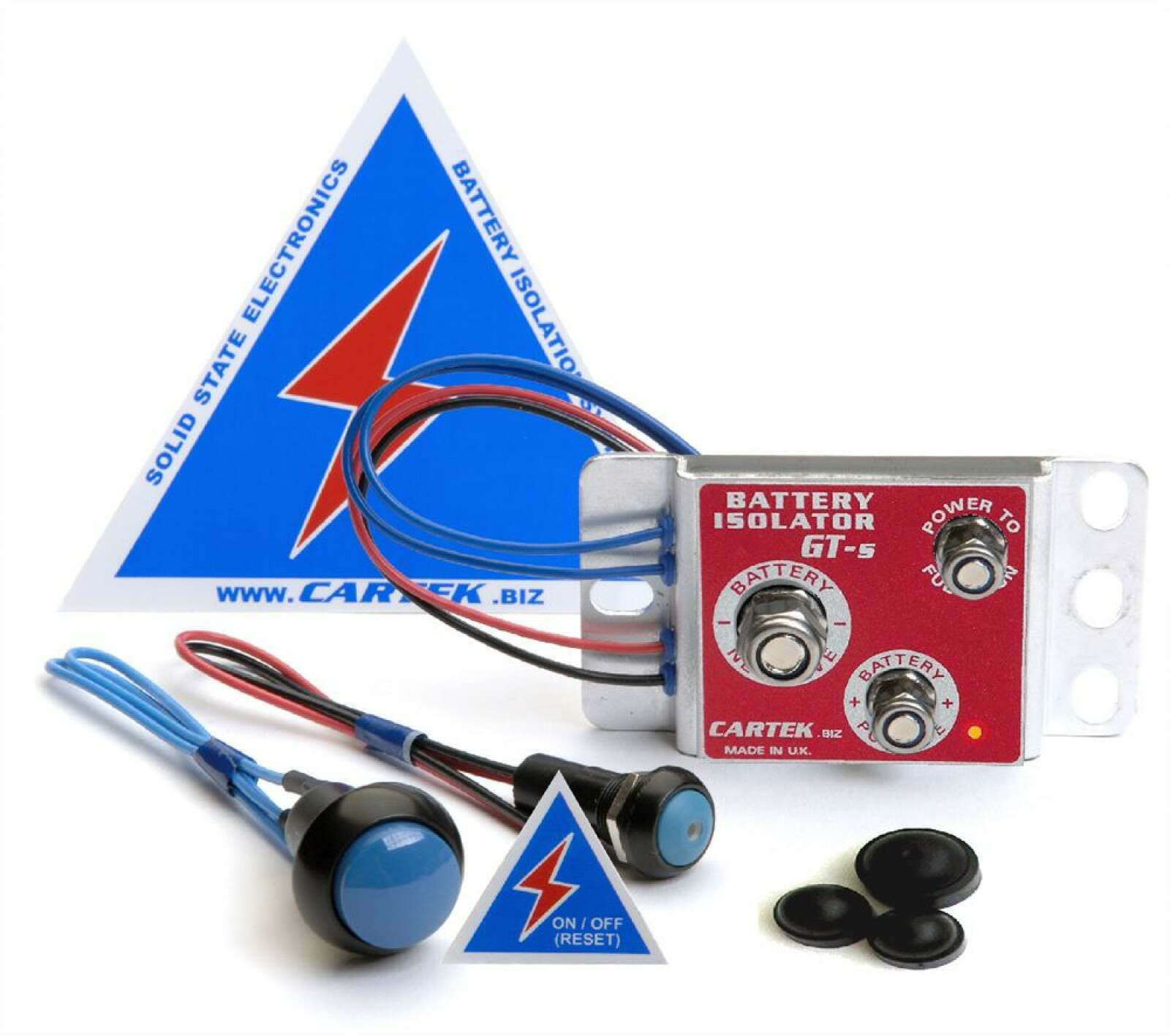 Cartek GT Battery Isolator Kit with Red Buttons - CK-BG-06-R
