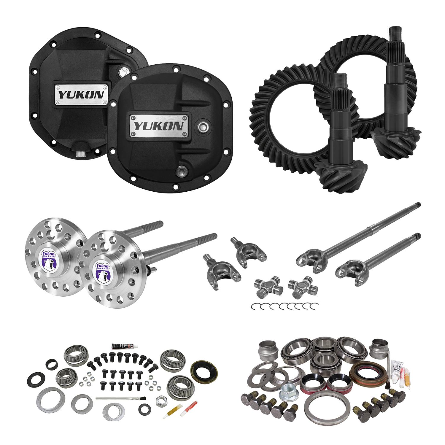 Yukon Gear & Axle Stage 4 Jeep Jk Re-Gear Kit W/Covers & Fr/Rr Axles, Dana 30/44, 4.11 Ratio - YGK055STG4