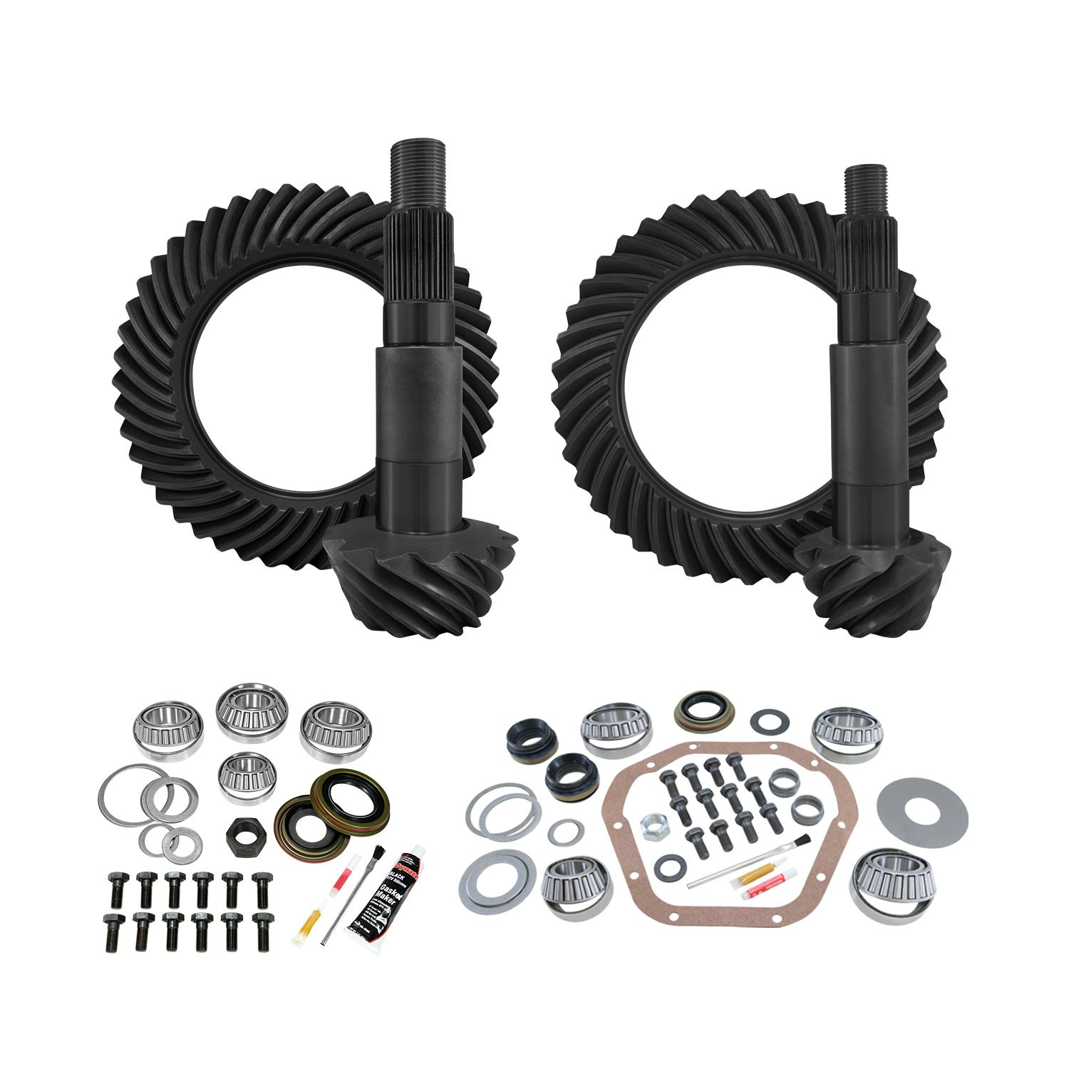 Yukon Gear & Axle Re-Gear & Install Kit, D60 Reverse/Thick Front, D80 Rear, Ford F350, 4.88 - YGK150