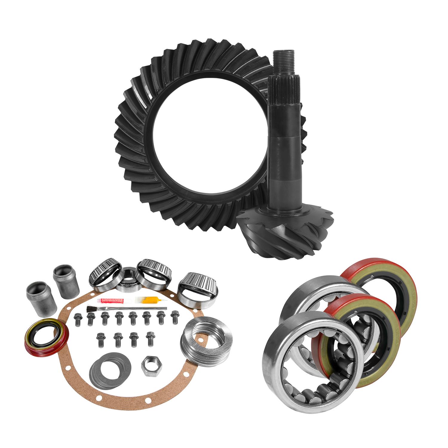 Yukon Gear & Axle 8.875" Gm 12T Thick 3.73 Rear Ring & Pinion, Install Kit, Axle Bearings & Seals - YGK2228