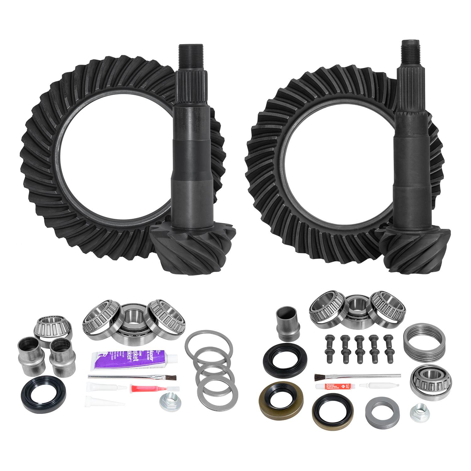 Yukon Gear & Axle Ring & Pinion Gear Kit Package Front & Rear with Install Kits - Toyota 8.4/7.5R - YGKT001-529