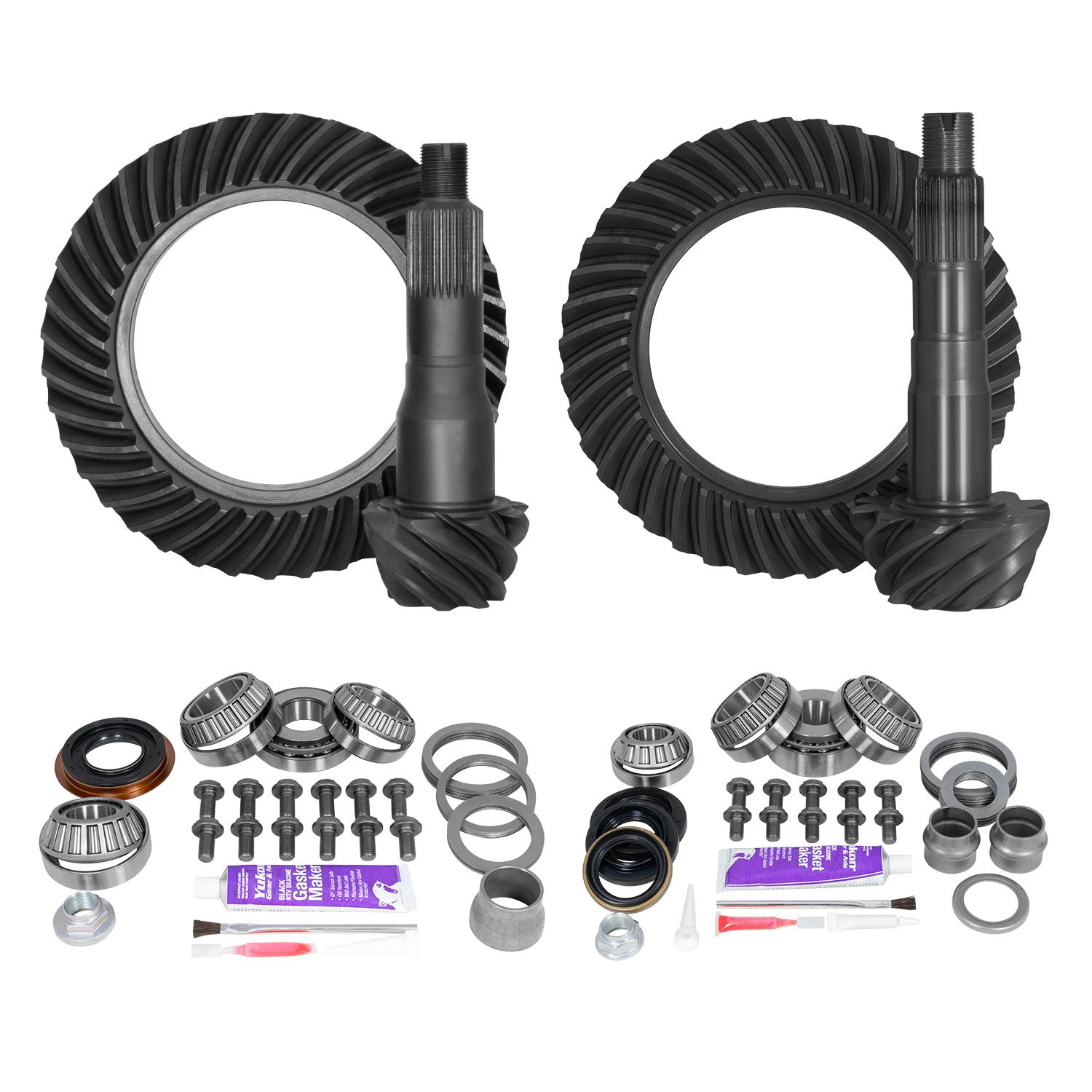 Yukon Gear & Axle Ring & Pinion Gear Kit Package Front & Rear with Install Kits - Toyota 8.75/8IFS - YGKT003-488