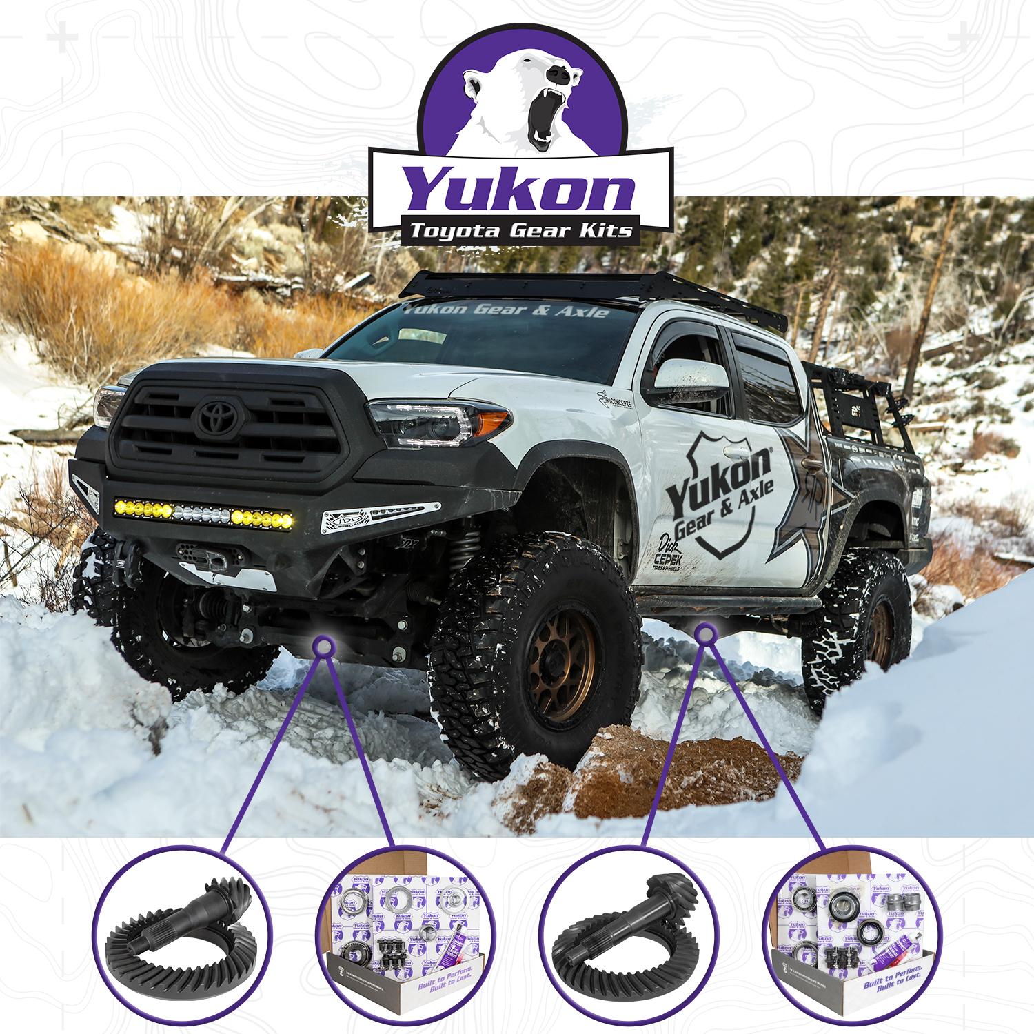 Yukon Gear & Axle Ring & Pinion Gear Kit Package Front & Rear with Install Kits - Toyota 8"/8IFS - YGKT004-529