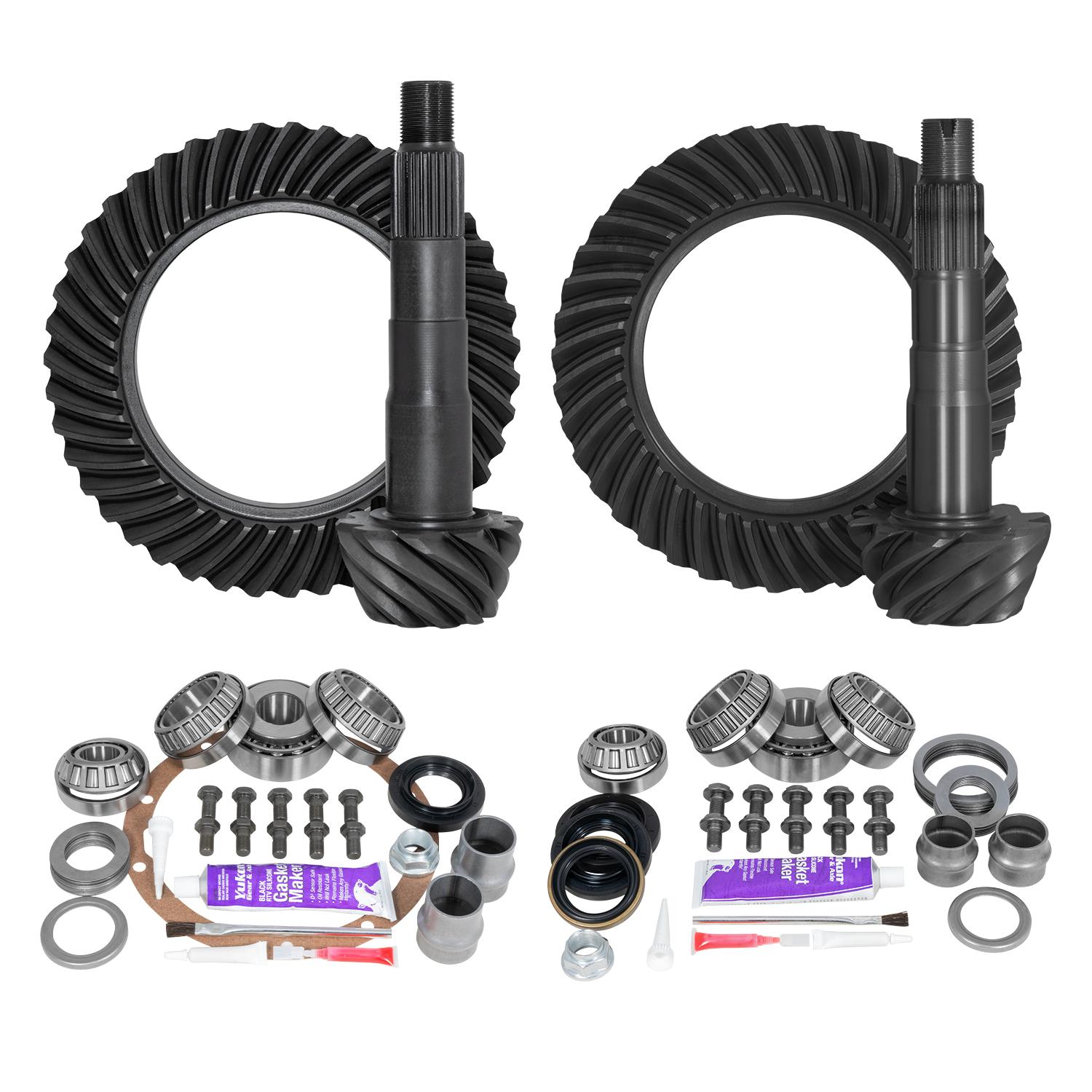 Yukon Gear & Axle Ring & Pinion Gear Kit Package Front & Rear with Install Kits - Toyota 8"/8IFS - YGKT004-529