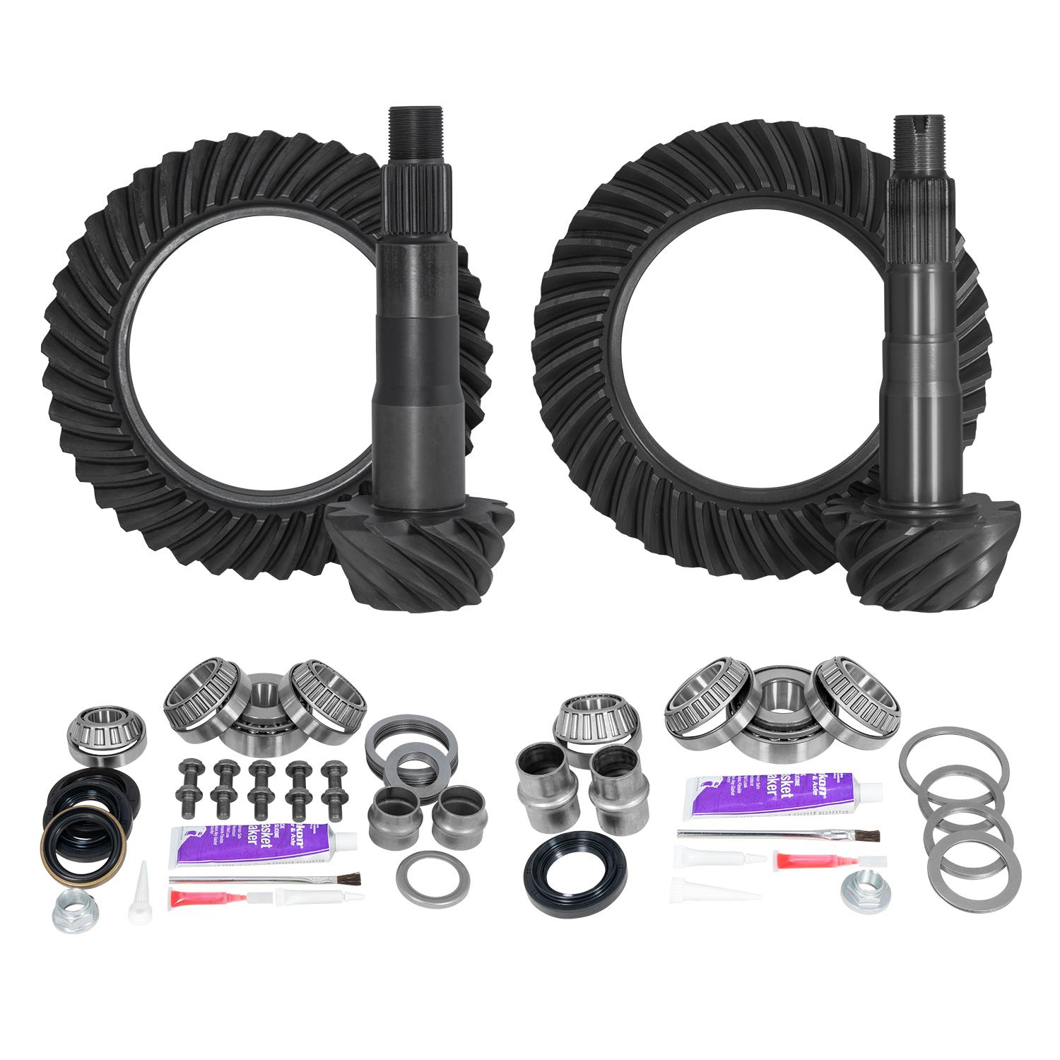 Yukon Gear & Axle Ring & Pinion Gear Kit Package Front & Rear with Install Kits - Toyota 8.4/8"IFS - YGKT005-430-4